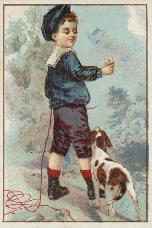 Menino jovem, com, cão de American School