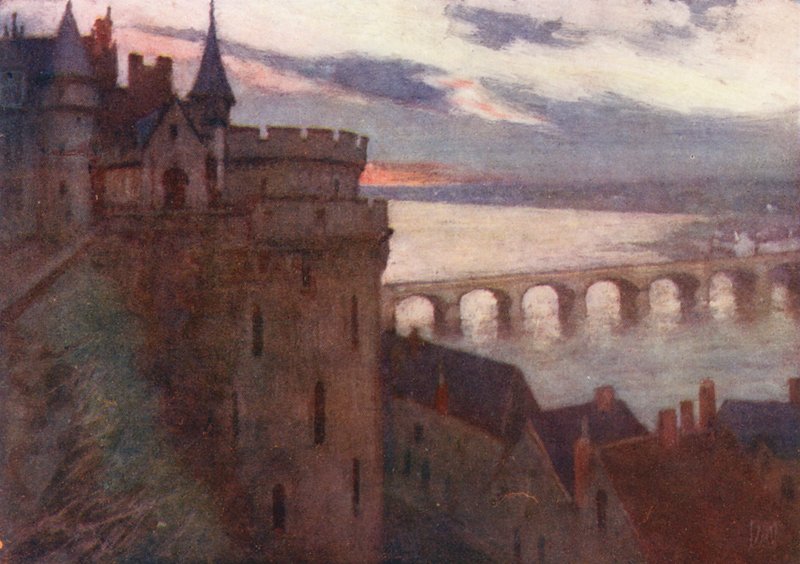 Amboise vista do terraço (litografia a cores) de Amy B. Atkinson