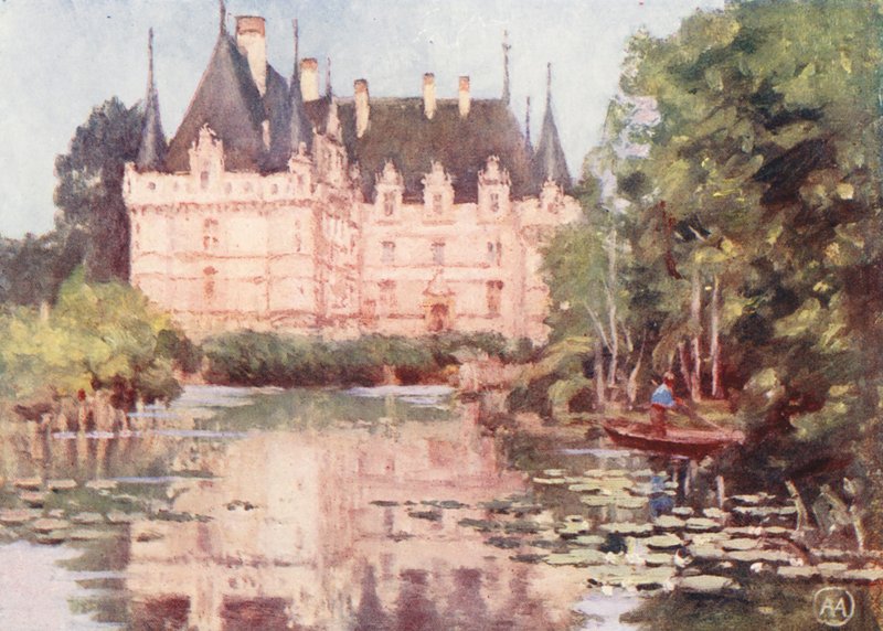Azay-le-Rideau (litografia a cores) de Amy B. Atkinson
