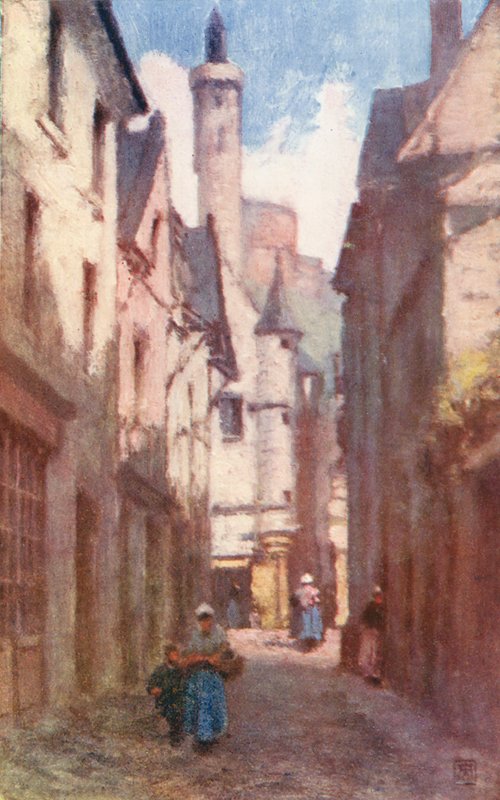 Rue du Grand Carroi, Chinon (litografia a cores) de Amy B. Atkinson