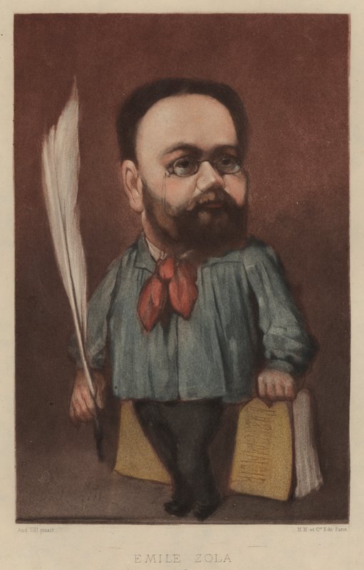 Emile Zola, romancista, dramaturgo e jornalista francês de Andre Gill