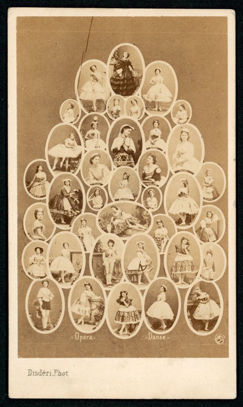 Bailarinos da Ópera de Paris (foto a p/b) de Andre Adolphe Eugene Disderi