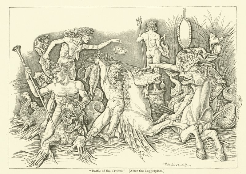 Batalha dos Tritões (gravura) de Andrea (after) Mantegna