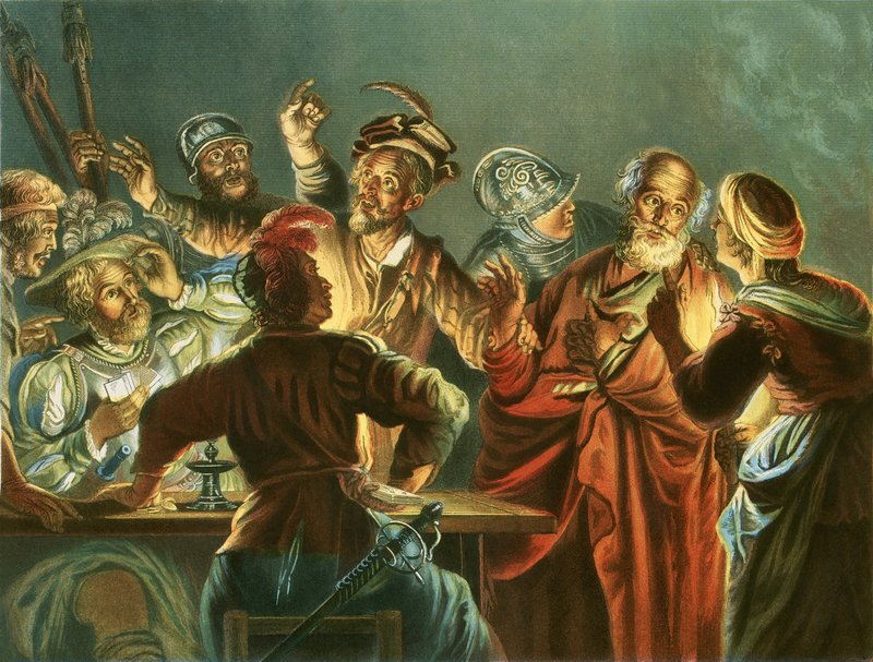 Pedro negando a Cristo de Andreas Cellarius