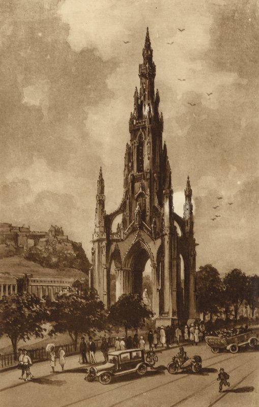 Edimburgo: O Monumento Scott, Princes Streek (litho) de Andrew Allan