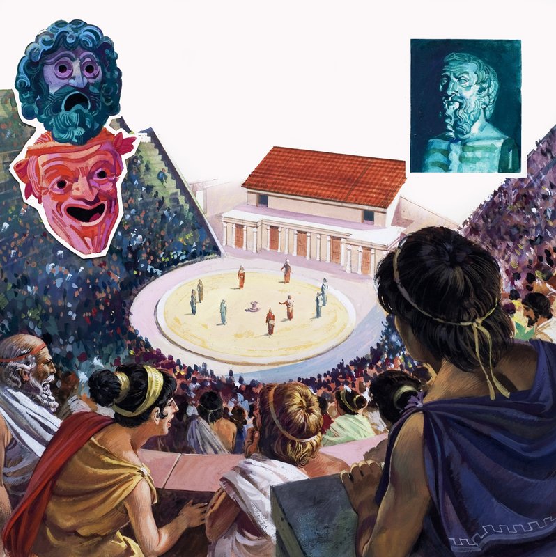Teatro Grego (guache sobre papel) de Andrew Howat