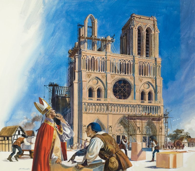 Notre Dame (guache sobre papel) de Andrew Howat