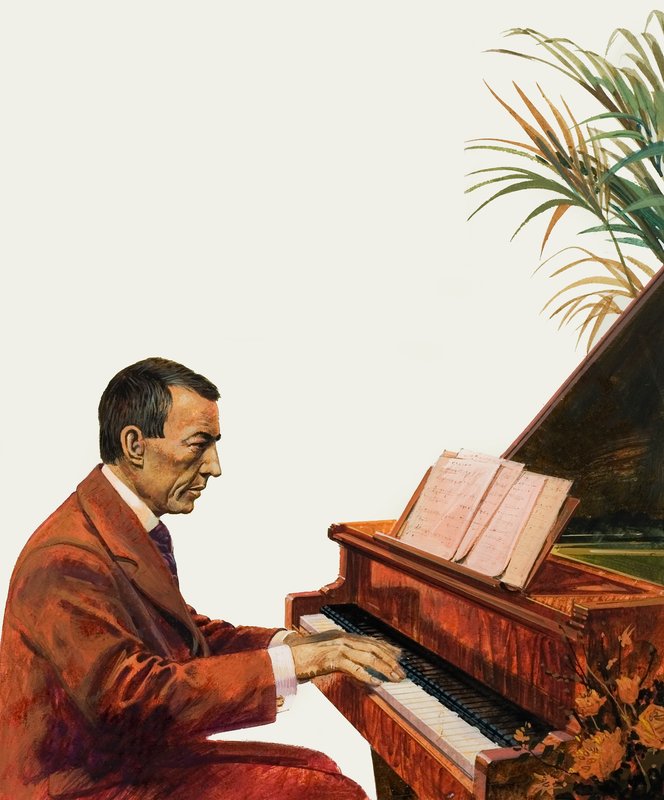 Rachmaninoff a tocar piano de Andrew Howat