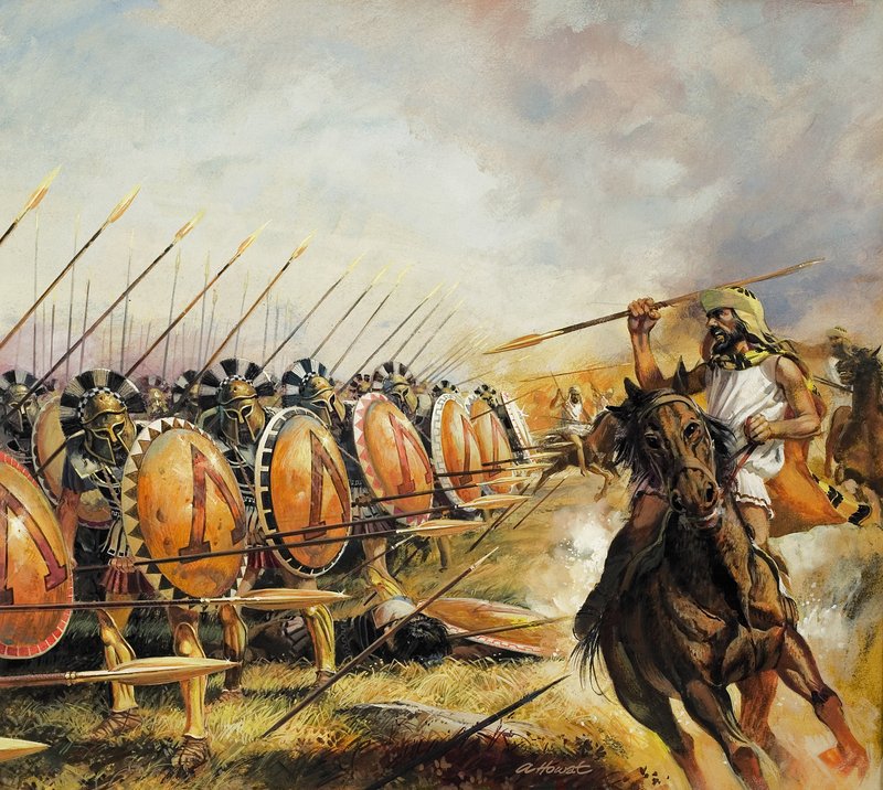 Exército espartano (guache sobre papel) de Andrew Howat