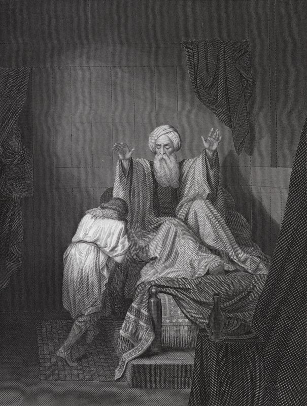 Isaac abençoando Jacob (gravura) de Ange Louis (1815 72) (after) Janet