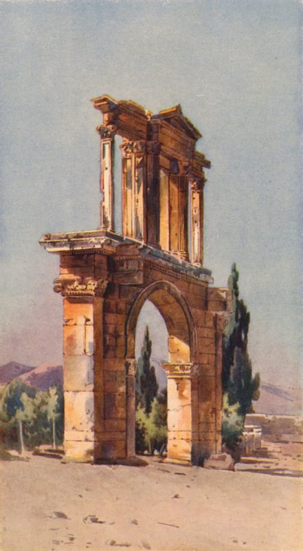 Arco de Adriano, Atenas (cor litho) de Angelos Giallinos