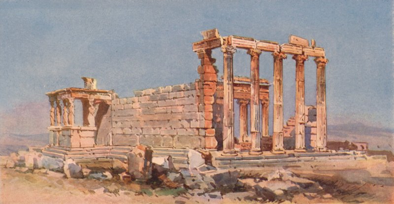 Erechtheion, Atenas (lito colorido) de Angelos Giallinos
