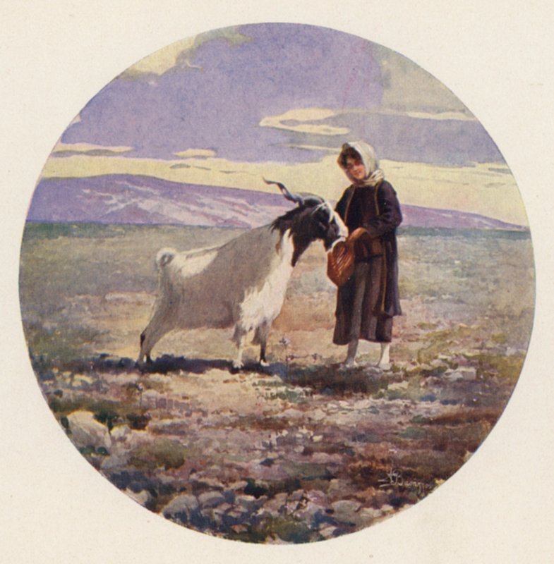 Goatherd, Ática, Grécia (cor litho) de Angelos Giallinos