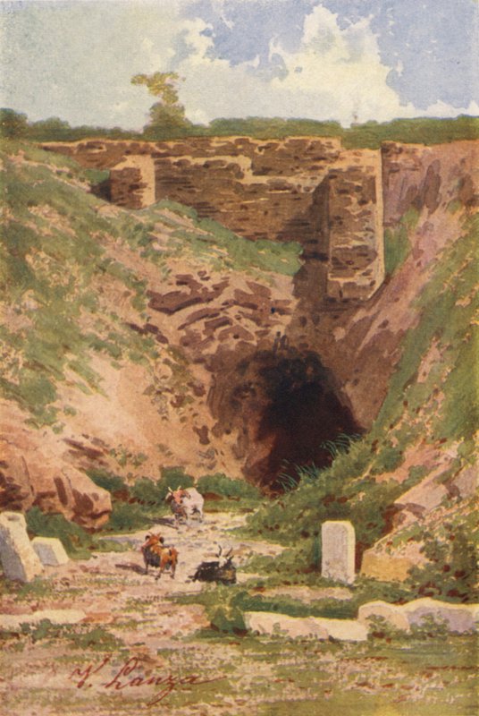 Estádio antigo arruinado, Atenas (lito colorido) de Angelos Giallinos