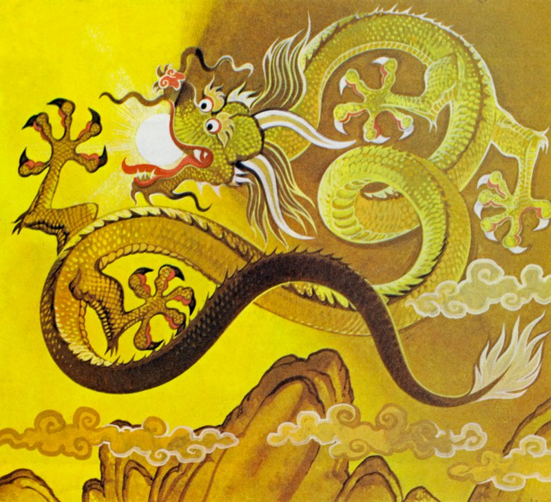 Dragões chineses (litografia a cores) de Angus McBride