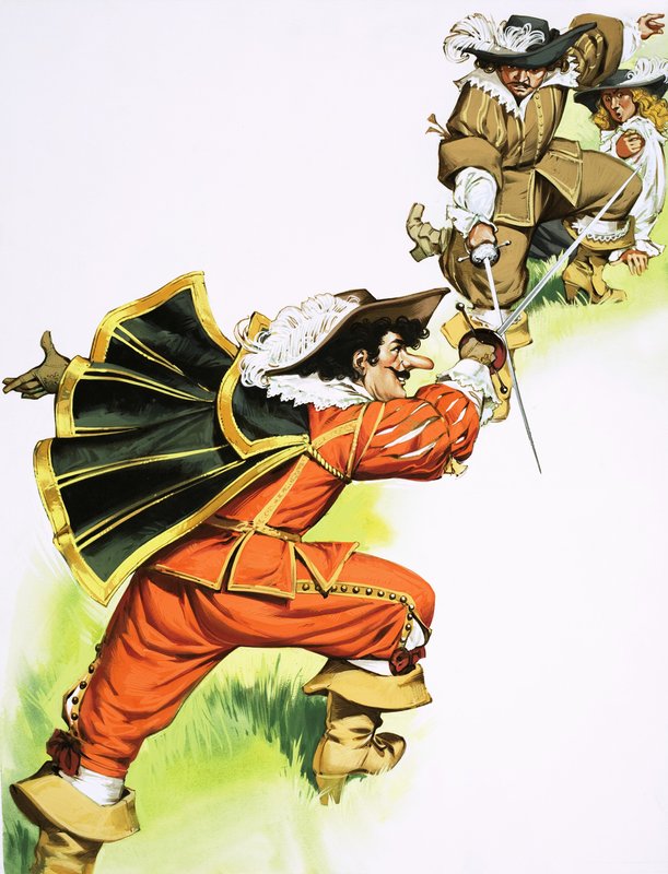 Cyrano de Bergerac numa luta de espadas de Angus McBride
