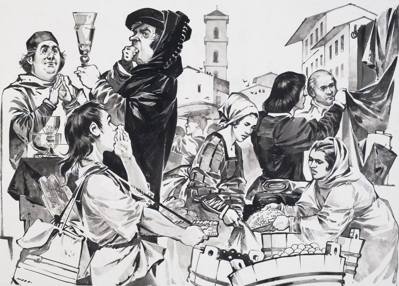 Comércio Florentino (guache sobre papel) de Angus McBride