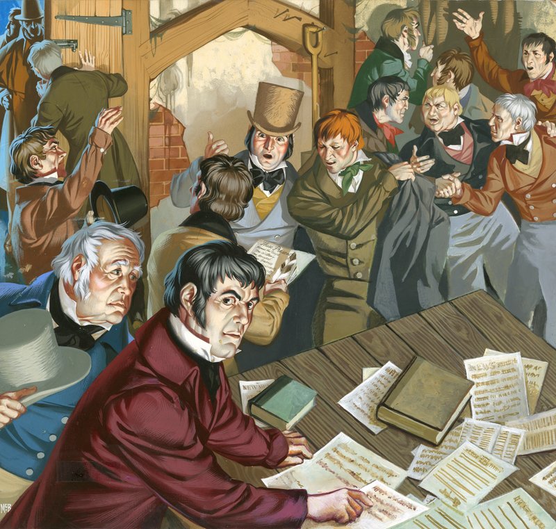 Reunião de Cartistas (guache sobre papel) de Angus McBride