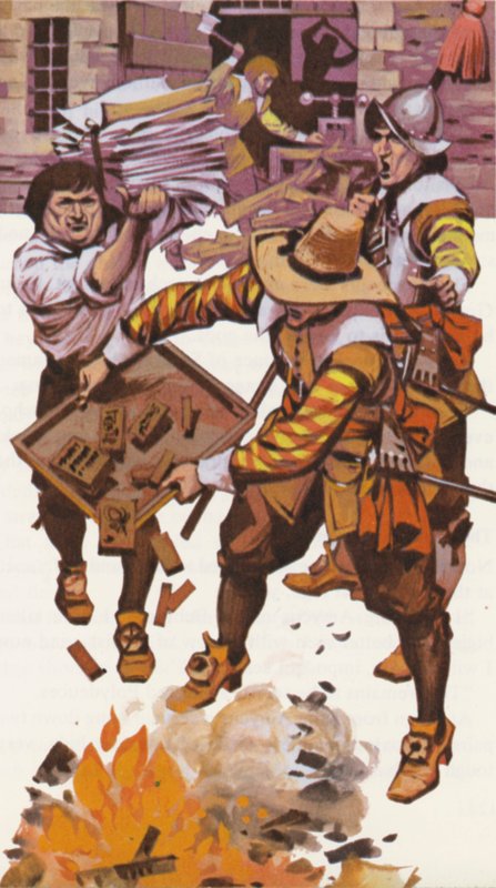 A censura de Oliver Cromwell (litografia a cores) de Angus McBride