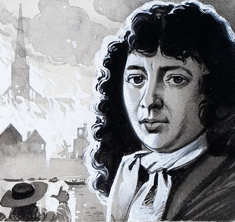 Samuel Pepys e o Grande Incêndio de Londres de Angus McBride
