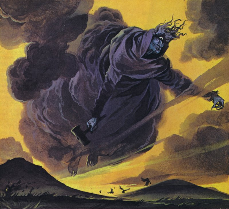 O Cailleach-Bheur (litografia a cores) de Angus McBride