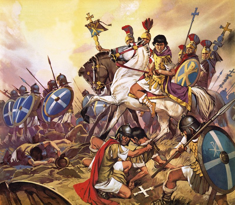 O imperador Constantino em batalha de Angus McBride