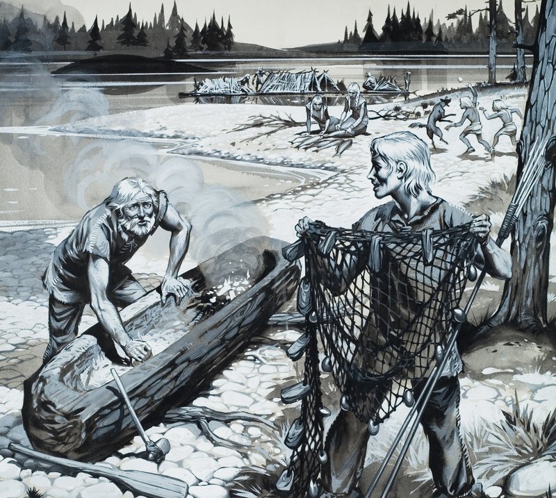 Os povos da floresta da Escandinávia (guache sobre papel) de Angus McBride