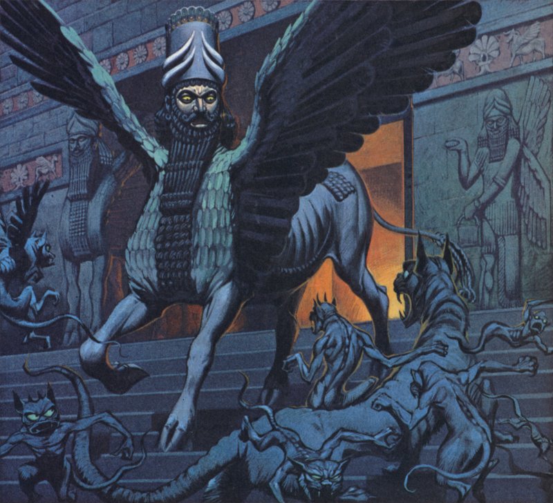 O Lamassu (litografia a cores) de Angus McBride