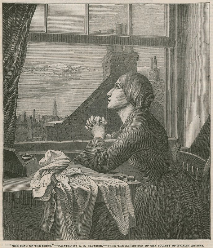 The Song of the Shirt - pintado por A E Blunden (gravura) de Anna E. Blunden