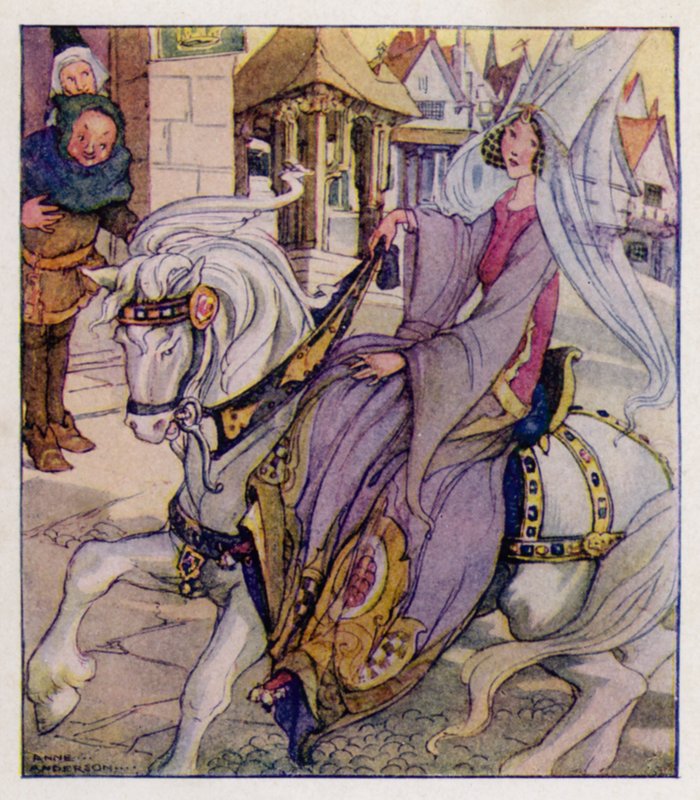 Rima de berçário: Cavalgar um cavalo para Banbury Cross (cor litho) de Anne (after) Anderson