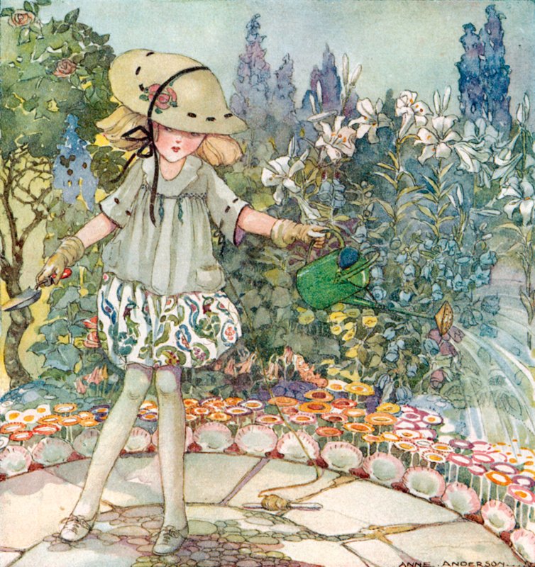 Mistress Mary, bem ao contrário, como o seu jardim cresce de Anne Anderson