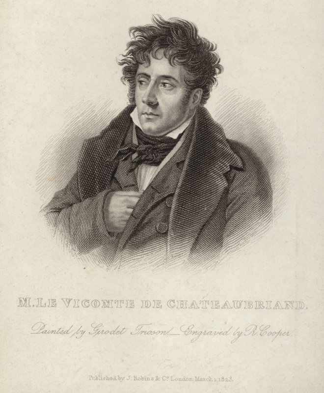 Retrato, de, visconde, de, Chateaubriand de Anne Louis Girodet de Roucy Trioson