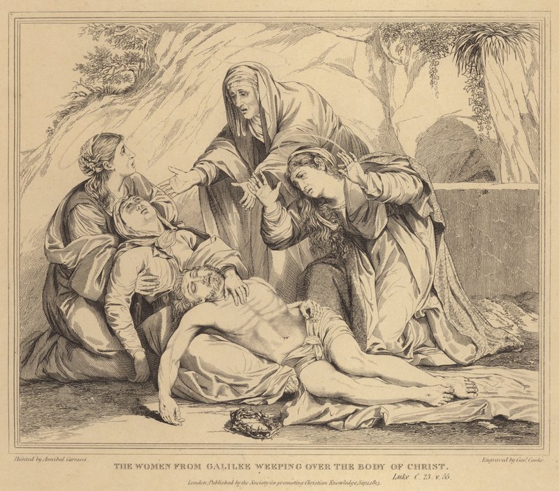 As mulheres da Galiléia chorando sobre o corpo de Cristo, Lucas de Annibale Carracci