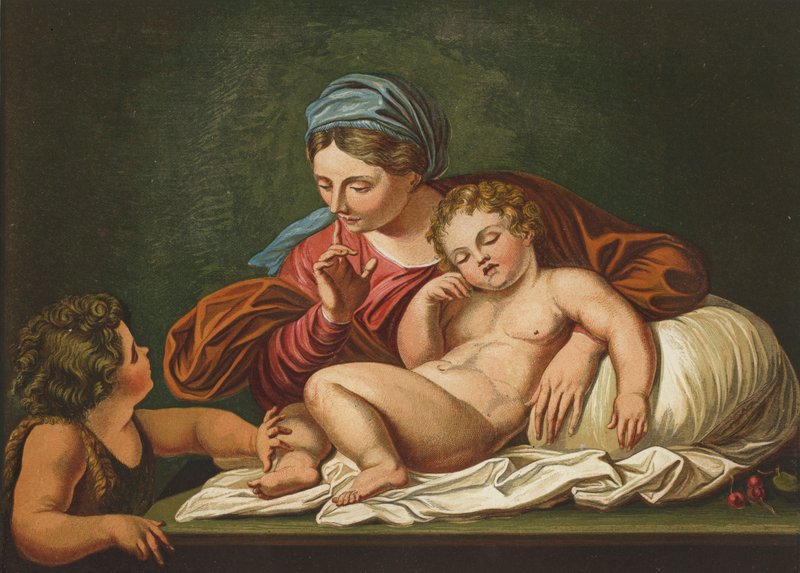 A Virgem, o Salvador dos Filhos e São João de Annibale after Carracci
