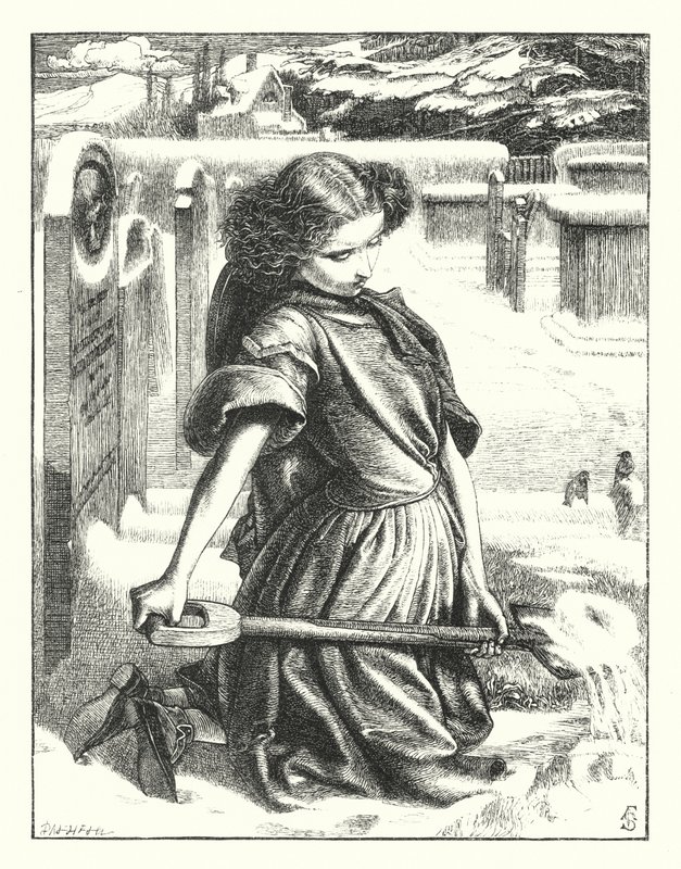 The Little Mourner (gravura) de Anthony Frederick Augustus (after) Sandys