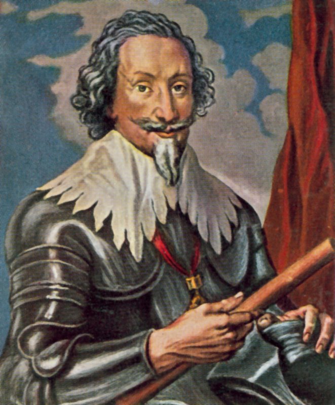 Gottfried von Pappenheim, general alemão da Guerra dos Trinta Anos (litografia a cores) de Anthony van (after) Dyck
