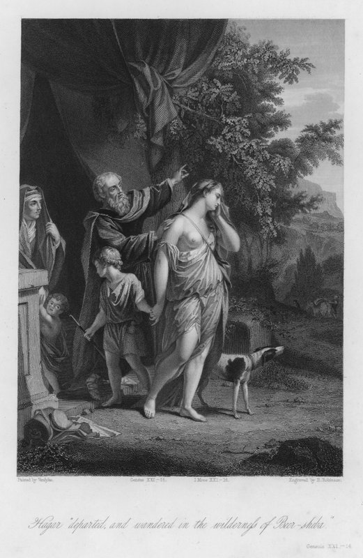 Hagar Rejeitado, Gênesis XXI de Anthony van (after) Dyck