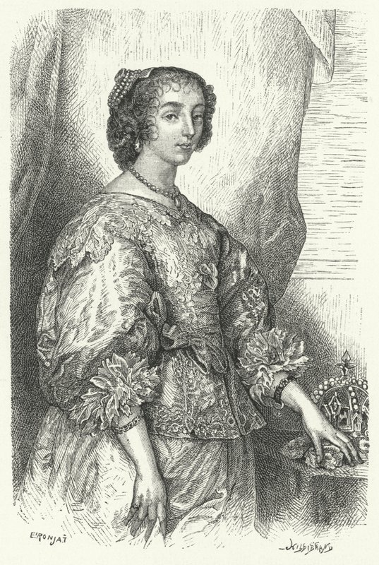 Henrietta Maria de França, Rainha Consorte de Carlos I de Inglaterra, Escócia e Irlanda (gravura) de Anthony van (after) Dyck