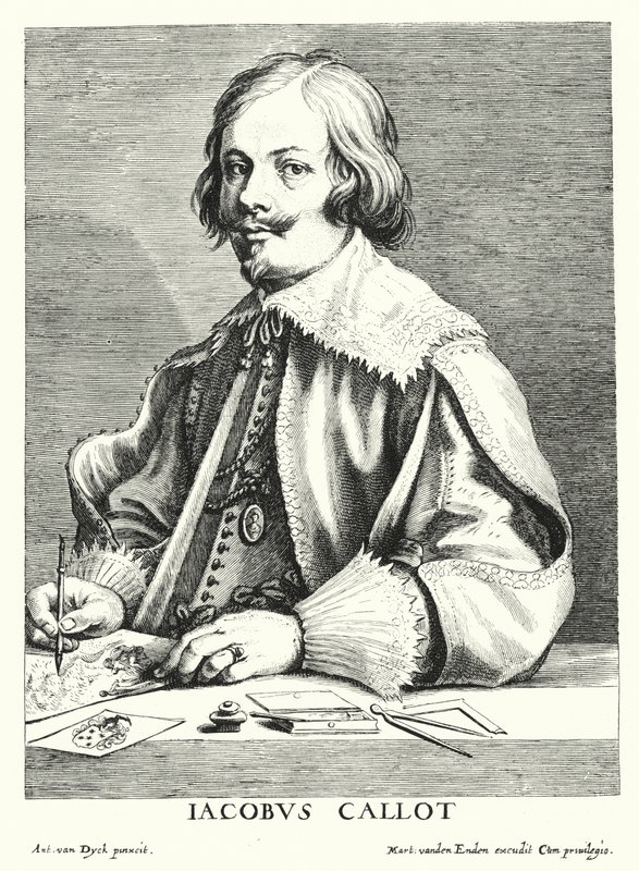 Jacques Callot, desenhista e gravador francês (gravura) de Anthony van (after) Dyck
