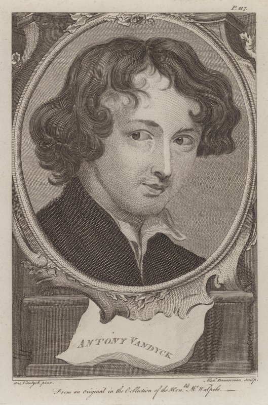 Sir Anthony van Dyck, artista flamengo ativo na Inglaterra (gravura) de Anthony van (after) Dyck