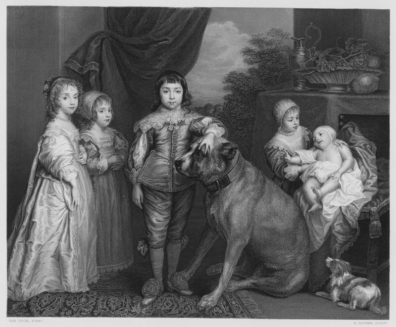 A Família de Carlos 1, da foto da Coleção Real (gravura) de Anthony van (after) Dyck