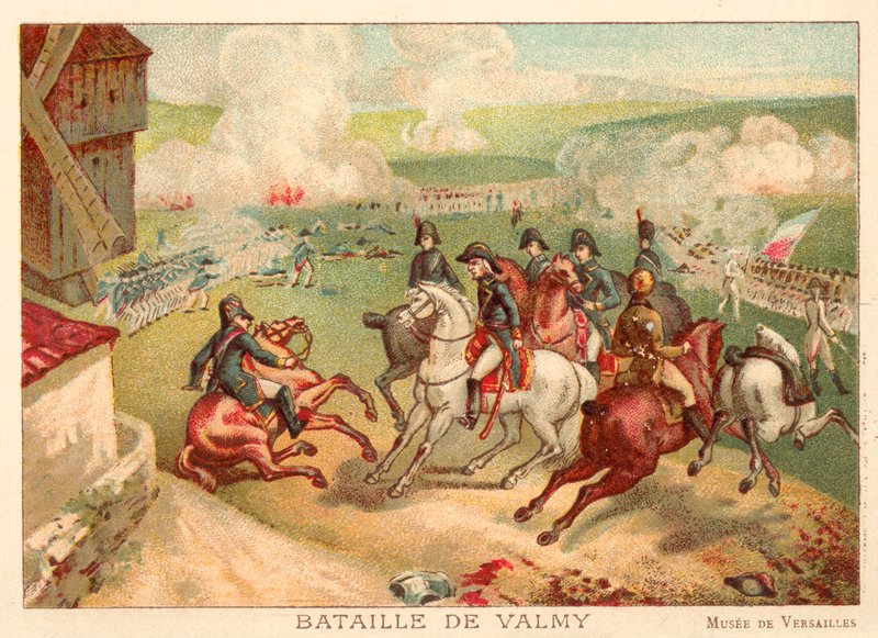 Batalha de Valmy, França, 1792 (chromolitho) de Antoine Charles Horace Vernet