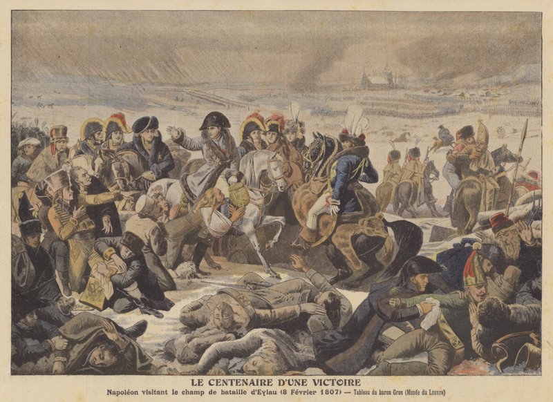Napoleão no campo de batalha de Eylau (8 de fevereiro de 1807) de Antoine Jean after Gros
