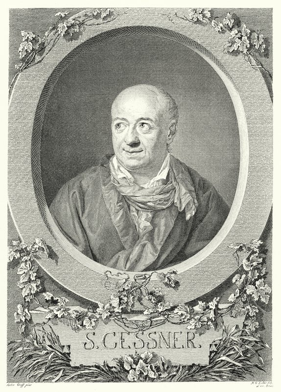 Salomon Gessner, pintor e poeta suíço (gravura) de Anton (after) Graff