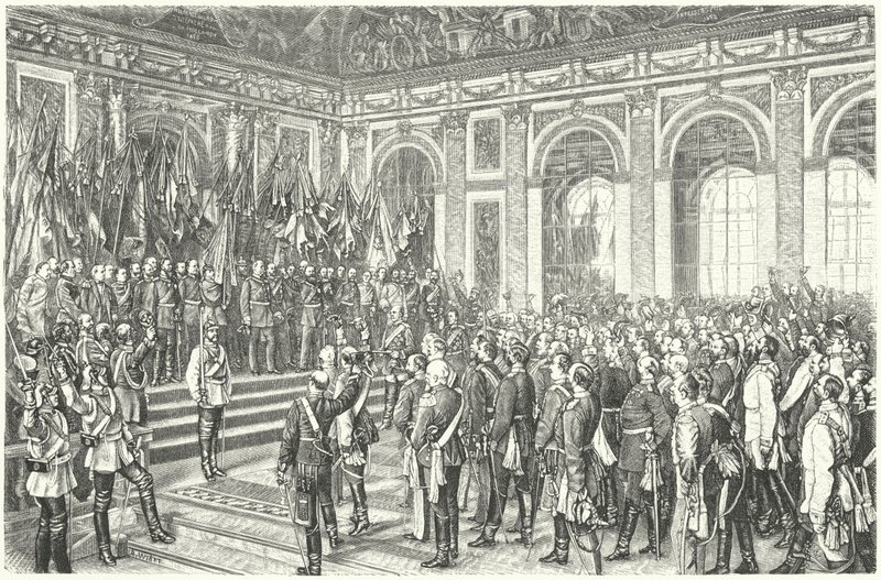 Wilhelm I da Prússia proclama Imperador da Alemanha em Versalhes de Anton Alexander von (after) Werner