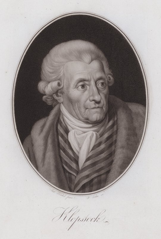 Friedrich Gottlieb Klopstock, poeta alemão (gravura) de Anton Hickel