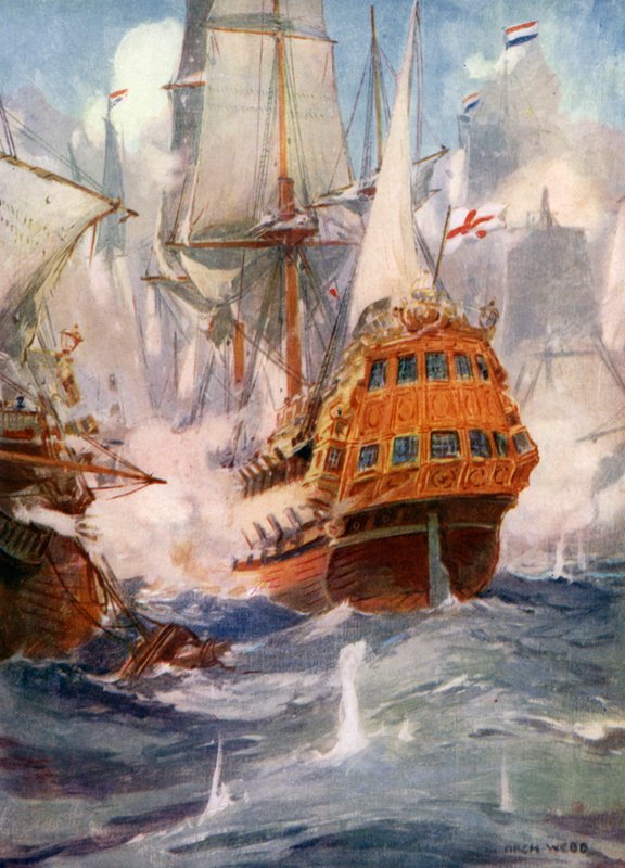 Robert Blake e o Almirante Van Tromp de Archibald Bertram (after) Webb