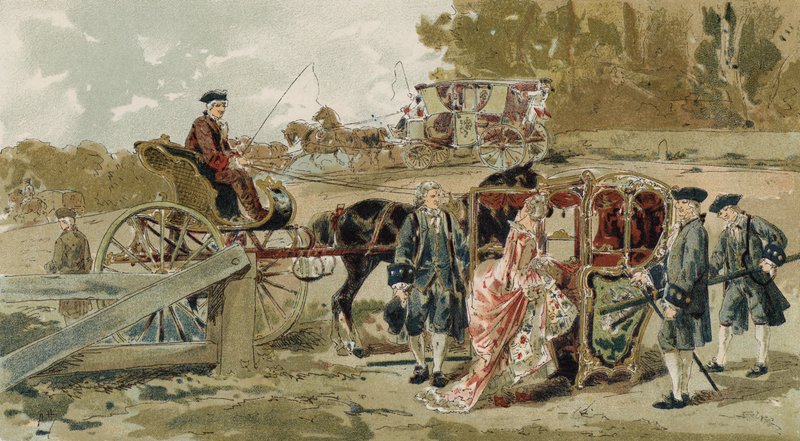Fliguette e cadeira sedan, Holanda austríaca, século XVIII de Armand Jean Heins