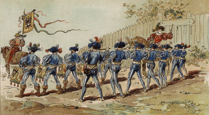Fifers hanseáticos e bateristas, holanda espanhola, século 16 de Armand Jean Heins