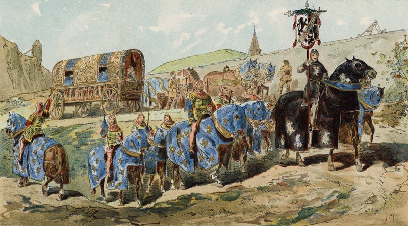 Carruagem nobre ladys, do século 13 de Armand Jean Heins